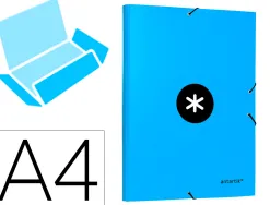 Chemise antartik carton remborde a4+ 3 rabats elastique coloris bleu