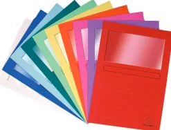 Chemise coin exacompta forever carte légère recyclée format a4 120g fenêtre coloris assortis lot 10 unités