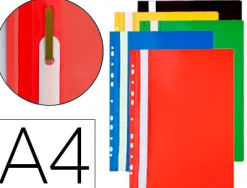Chemise dossier q-connect à fastener pvc perforée a4 coloris assortis sachet 10 unités