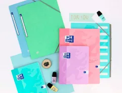 Chemise elastique 3 rabats oxford topfile+ a4 vert pastel