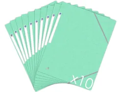 Chemise elastique 3 rabats oxford topfile+ a4 vert pastel