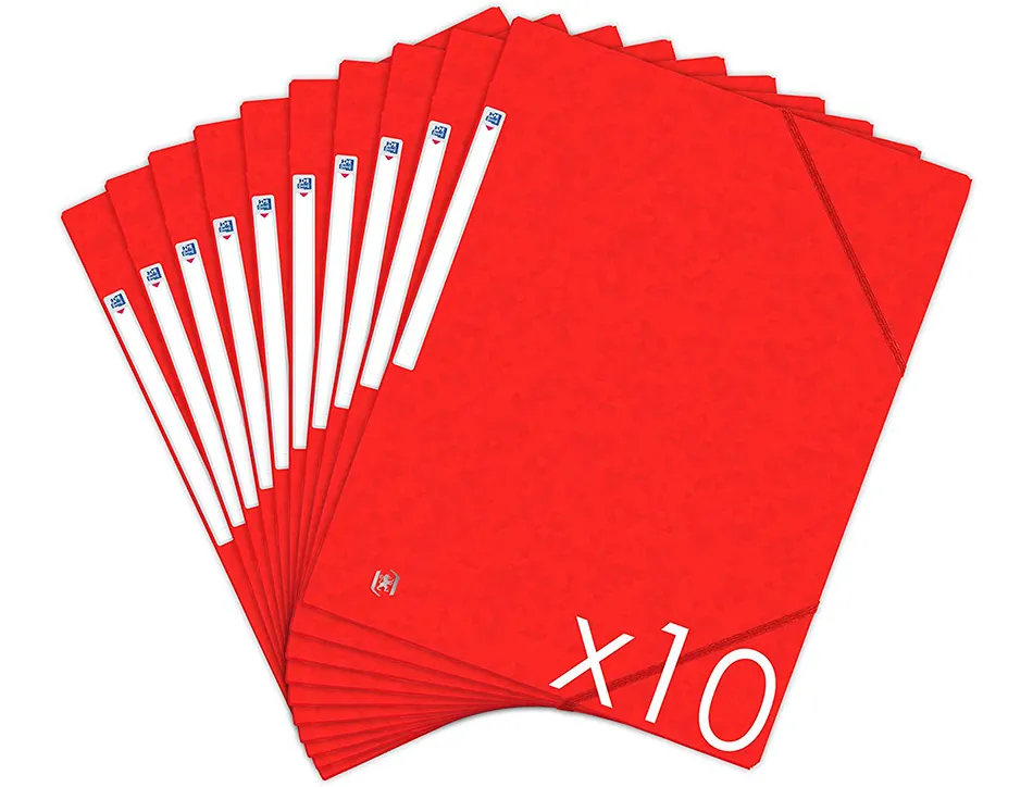Chemise elastique 3 rabats oxford topfile+ a4 rouge
