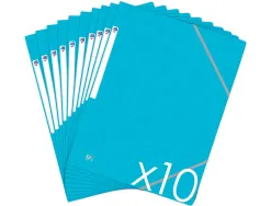 Chemise elastique 3 rabats oxford topfile+ a4 bleu clair