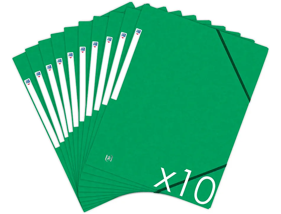 Chemise elastique 3 rabats oxford topfile+ a4 vert