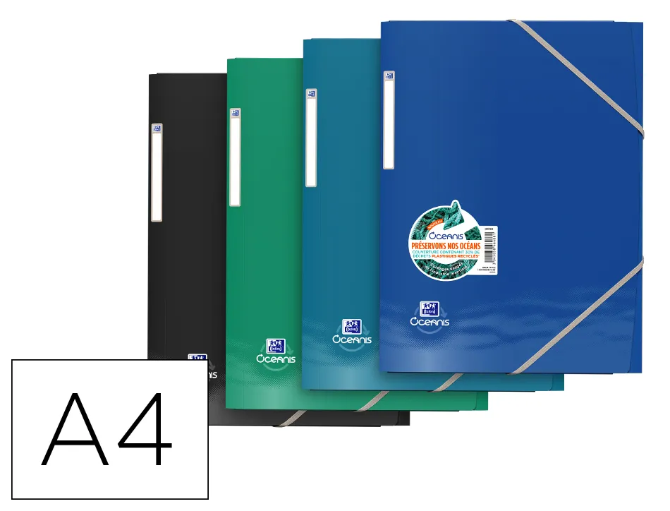Chemise elastique hamelin oxford school life oceanis a4 polypropylene recycle opaque assortis