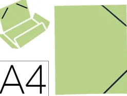 Chemise elba carte forte 4/10e 250g a4 210x297mm 3 rabats élastique coloris vert