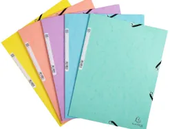 Chemise exa 3 rabats ca rte lustree 400g 4a 24x32cm elastique coloris pastel