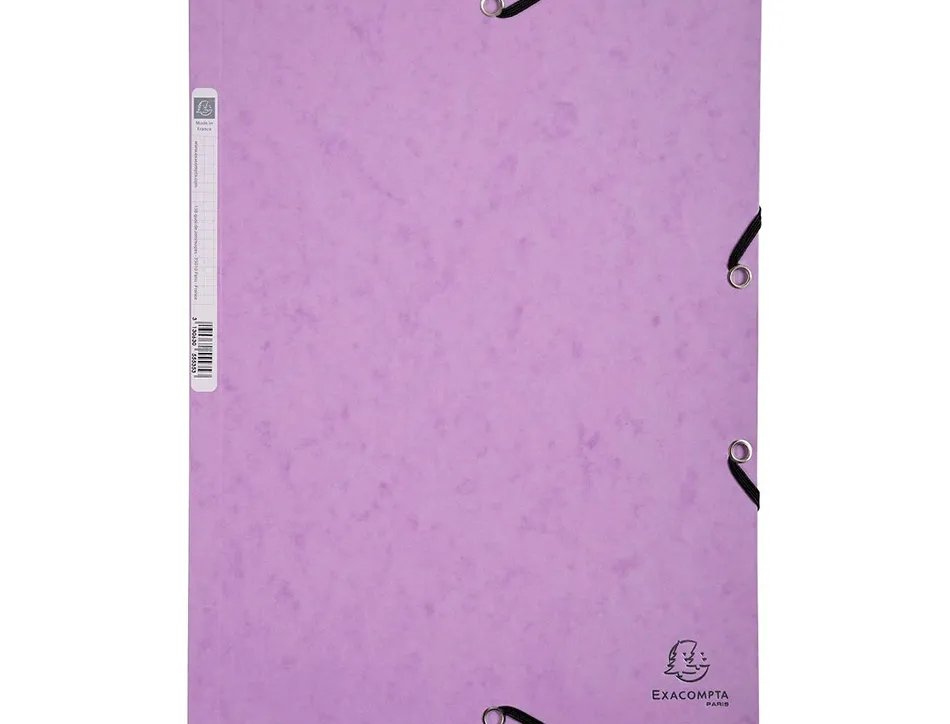 Chemise exa 3 rabats ca rte lustree 400g 4a 24x32cm elastique coloris pastel
