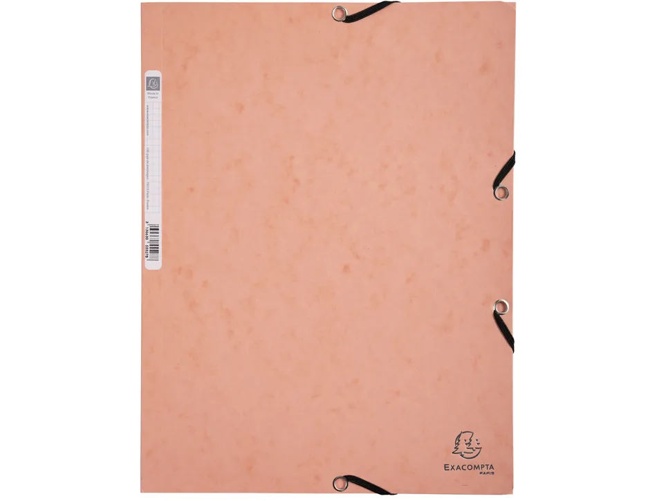 Chemise exa 3 rabats ca rte lustree 400g 4a 24x32cm elastique coloris pastel