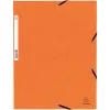 Chemise exacompta 3 rabats carte lustree 355gr a4 fermeture elastique etiquette coloris orange lot 10 unites