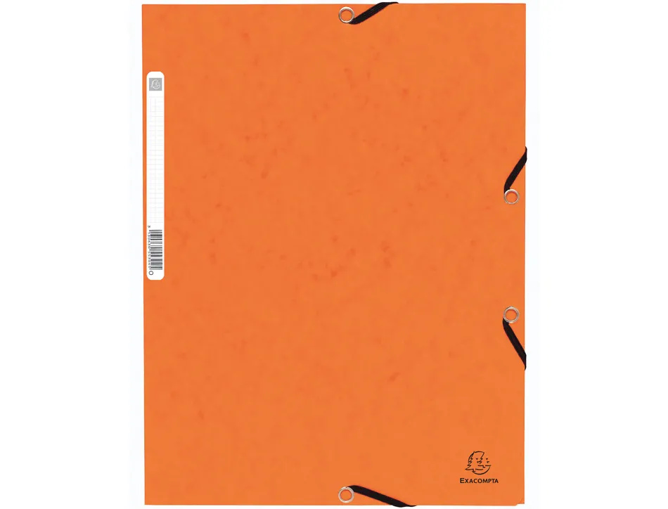 Chemise exacompta 3 rabats carte lustree 355gr a4 fermeture elastique etiquette coloris assortis lot 10