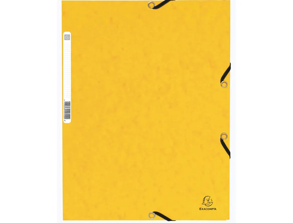 Chemise exacompta 3 rabats carte lustree 355gr a4 fermeture elastique etiquette coloris assortis lot 10