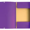 Chemise exacompta 3 rabats carte lustree 355gr a4 fermeture elastique etiquette coloris violet lot 10 unites