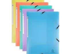 Chemise exacompta a elastiques 3 rabats a4 polypropylene chromaline pastel
