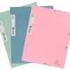 Chemise exacompta autentik 3 rabats carte recyclee 400gr a4 fermeture elastique coloris assortis