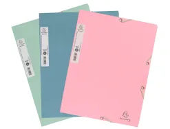 Chemise exacompta autentik 3 rabats carte recyclee 400gr a4 fermeture elastique coloris assortis