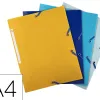 Chemise exacompta bee blue 3 rabats elastique a4 pp coloris assortis