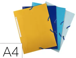 Chemise exacompta bee blue 3 rabats elastique a4 pp coloris assortis