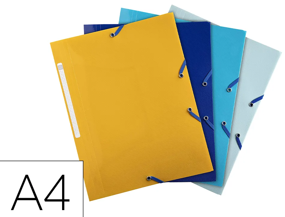 Chemise exacompta bee blue 3 rabats elastique a4 pp coloris assortis