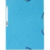 Chemise exacompta carte lustrée 5/10e 400g 3 rabats et élastique a4 format 240x320mm coloris turquoise