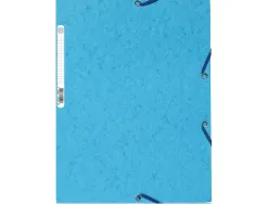 Chemise exacompta carte lustrée 5/10e 400g 3 rabats et élastique a4 format 240x320mm coloris turquoise