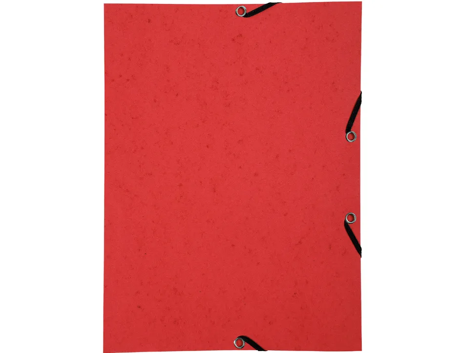 Chemise exacompta carte lustree 350gr a4 fermeture elastique sans rabat sans etiquette coloris rouge lot de 10