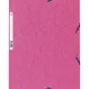 Chemise exacompta carte lustrée 5/10e 400g 3 rabats et élastique a4 format 240x320mm coloris fuschia