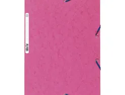 Chemise exacompta carte lustrée 5/10e 400g 3 rabats et élastique a4 format 240x320mm coloris fuschia