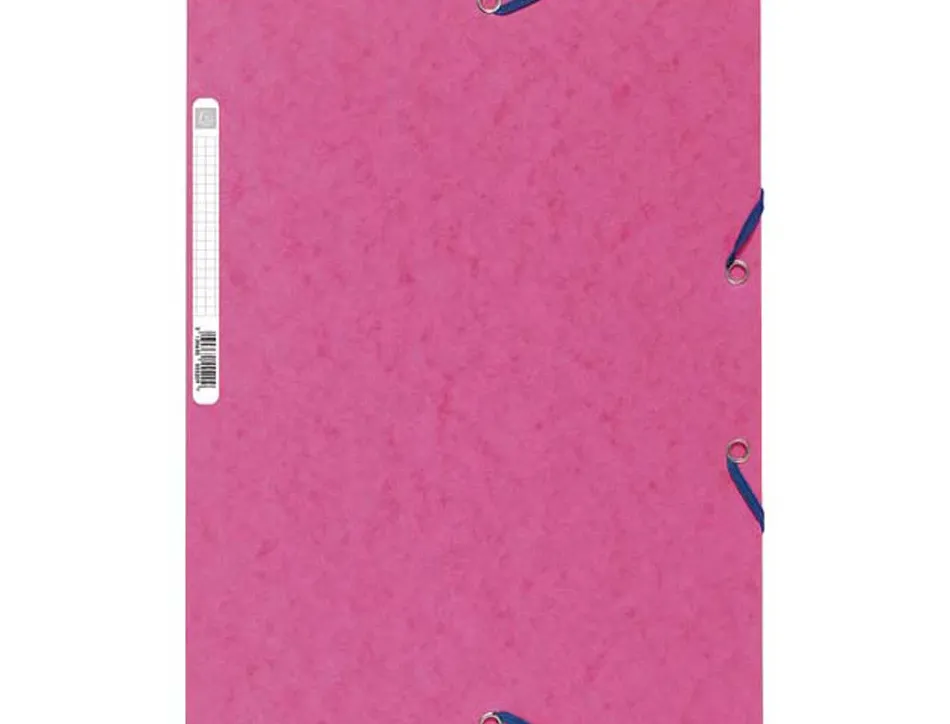 Chemise exacompta carte lustrée 5/10e 400g 3 rabats et élastique a4 format 240x320mm coloris fuschia