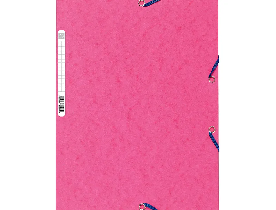 Chemise exacompta carte lustrée 5/10e 400g 3 rabats et élastique a4 format 240x320mm coloris fuschia