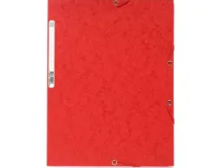 Chemise exacompta carte lustrée 5/10e 400g 3 rabats et élastique a4 format 240x320mm coloris rouge