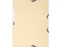 Chemise exacompta carte lustrée 5/10e 400g 3 rabats et élastique a4 format 240x320mm coloris ivoire