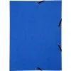 Chemise exacompta carte lustree 350gr a4 fermeture elastique sans rabat sans etiquette coloris bleu lot 10