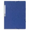 Chemise exacompta carte lustrée 5/10e 400g 3 rabats et élastique a4 format 240x320mm coloris bleu
