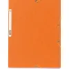 Chemise exacompta carte lustrée 5/10e 400g 3 rabats et élastique a4 format 240x320mm coloris orange