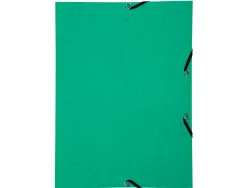 Chemise exacompta carte lustree 350gr a4 fermeture elastique sans rabat sans etiquette coloris vert lot 10