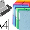 Chemise exacompta carte lustrée 5/10e 400g 3 rabats et élastique a4 format 240x320mm coloris vifs assortis 10 unités
