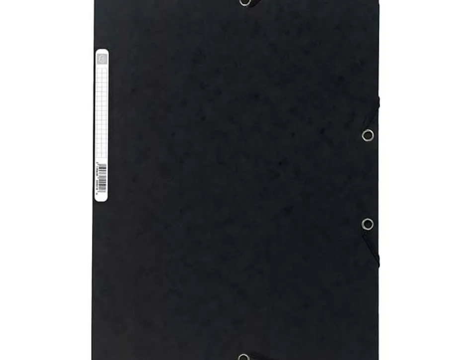Chemise exacompta carte lustrée 5/10e 400g 3 rabats et élastique a4 format 240x320mm coloris noir