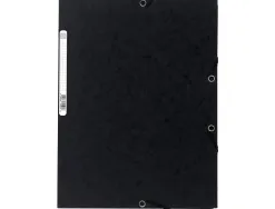 Chemise exacompta carte lustrée 5/10e 400g 3 rabats et élastique a4 format 240x320mm coloris noir