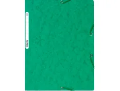 Chemise exacompta carte lustrée 5/10e 400g 3 rabats et élastique a4 format 240x320mm coloris vert