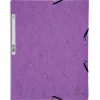 Chemise exacompta carte lustrée 5/10e 400g 3 rabats et élastique a4 format 240x320mm coloris violet