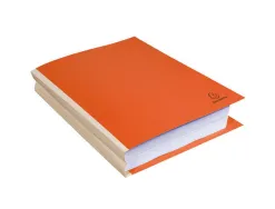 Chemise exacompta carte 240x320mm 320g documents a4 210x297mm soufflet dos toilé 30mm coloris orange