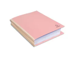Chemise exacompta carte 240x320mm 320g documents a4 210x297mm soufflet dos toilé 30mm coloris rose