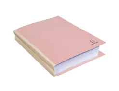 Chemise exacompta carte 240x320mm 320g documents a4 210x297mm soufflet dos toilé 30mm coloris rose