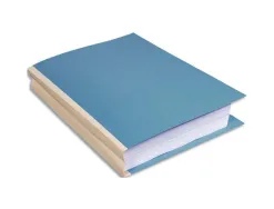 Chemise exacompta carte 240x320mm 320g documents a4 210x297mm soufflet dos toile 30mm coloris bleu paquet 25 unites