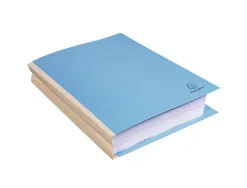 Chemise exacompta carte 240x320mm 320g documents a4 210x297mm soufflet dos toile 30mm coloris bleu paquet 25 unites