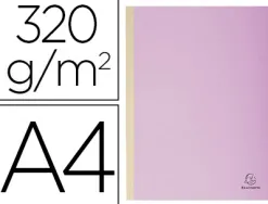 Chemise exacompta carte 240x320mm 320g documents a4 210x297mm soufflet dos toilé 30mm coloris lilas