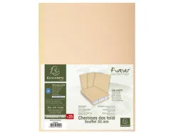 Chemise exacompta carte 240x320mm 320g documents a4 210x297mm soufflet dos toilé 30mm coloris bulle