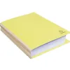 Chemise exacompta carte 240x320mm 320g documents a4 210x297mm soufflet dos toile 30mm coloris jaune paquet 25 unites