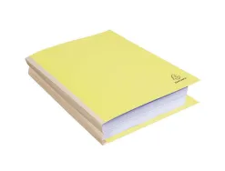 Chemise exacompta carte 240x320mm 320g documents a4 210x297mm soufflet dos toile 30mm coloris jaune paquet 25 unites